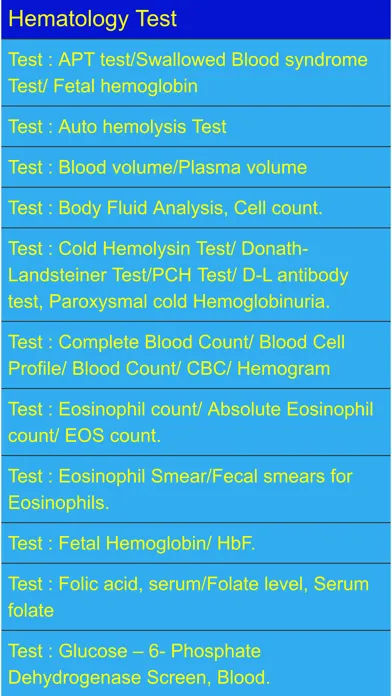 Captures d'écran de Blood Test Results