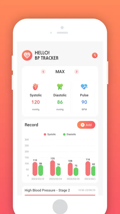 Ảnh chụp màn hình của Blood Pressure - Analyzer HRV