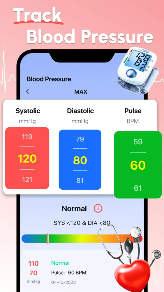 Скриншоты Blood Pressure Heart Rate App