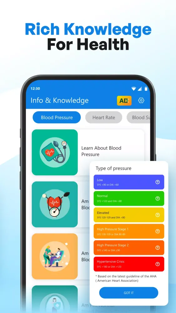 Blood Pressure - Sugar Tracker Screenshots