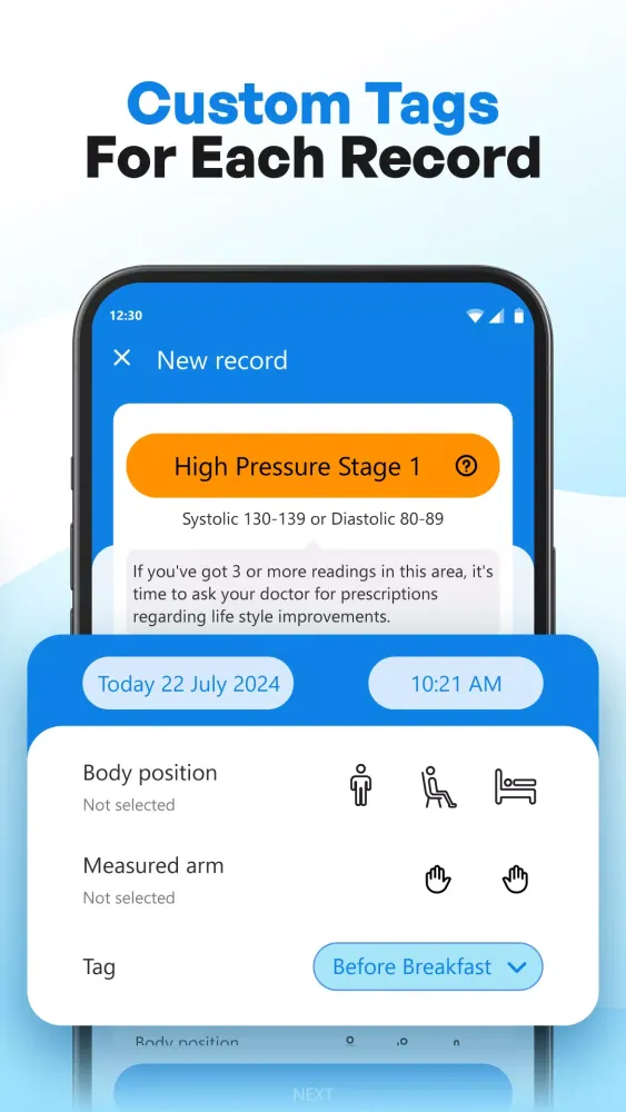 Blood Pressure - Sugar Tracker Screenshots