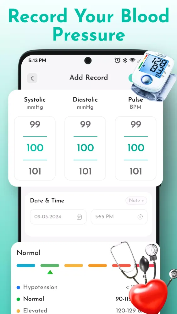 Captures d'écran de Blood Pressure Checker App