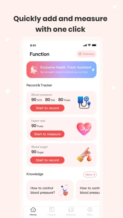 ภาพหน้าจอของ Blood Pressure APP-pulse track