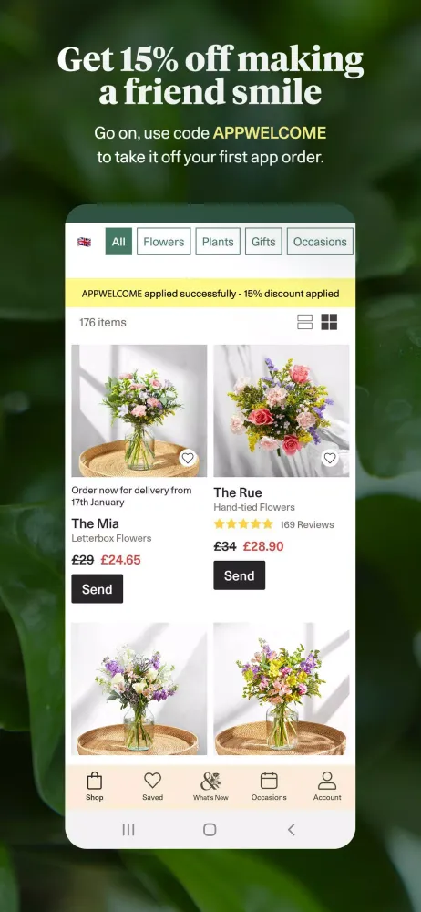 Ảnh chụp màn hình của Flowers & Gifts - Bloom & Wild