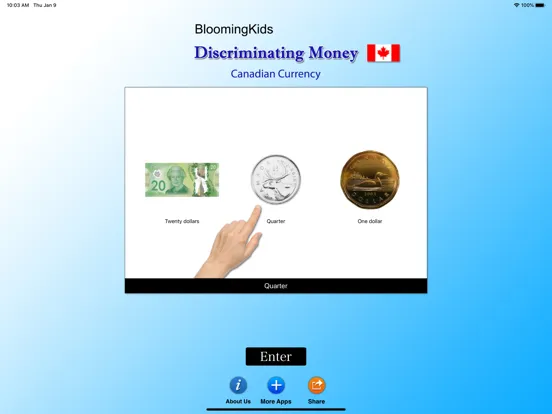 Tangkapan layar Discriminating Money (CAD) iPad 