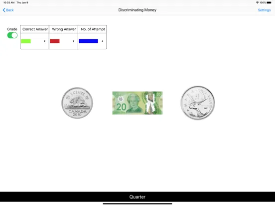 Tangkapan layar Discriminating Money (CAD) iPad 