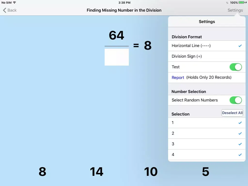 Finding Missing Number in the Division iPad  سکرین شاٹس