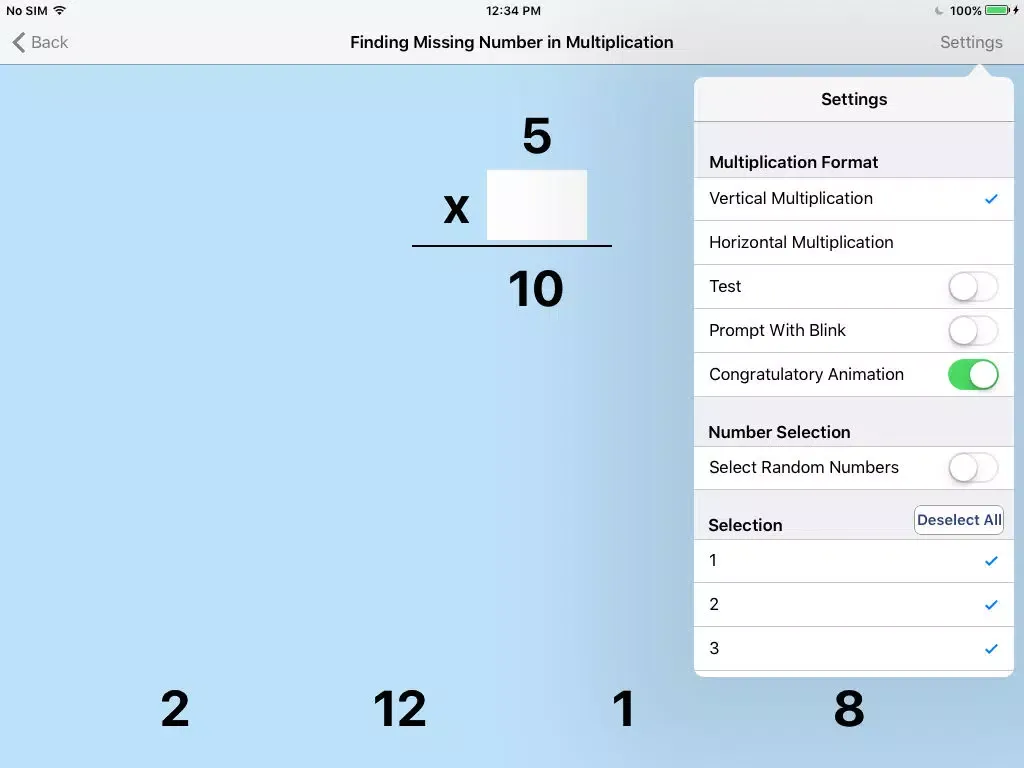 Finding Missing Number In Multiplication iPad  سکرین شاٹس
