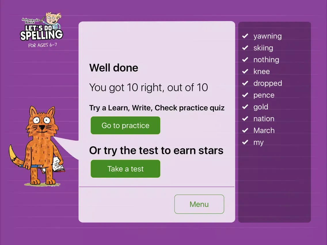 Tangkapan skrin Spelling Ages 6-7 iPad 