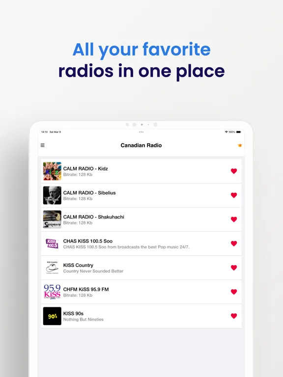 Zrzuty ekranu Canadian Radio Online iPad 
