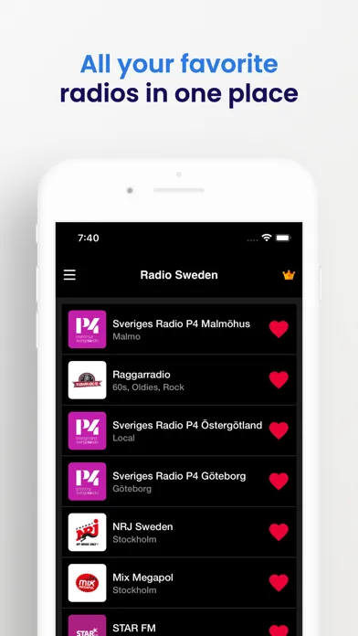 Sweden Radio Stations سکرین شاٹس