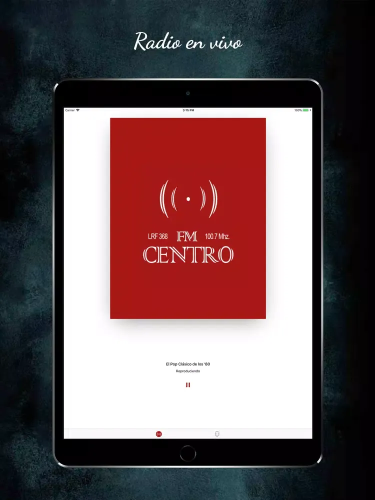 Ảnh chụp màn hình của FM Centro iPad 