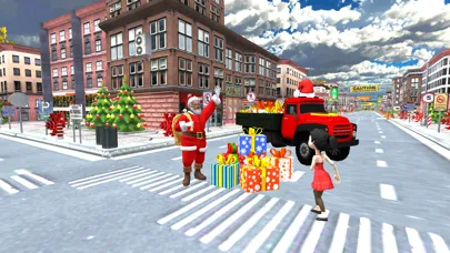 ภาพหน้าจอของ Christmas Santa City Driving