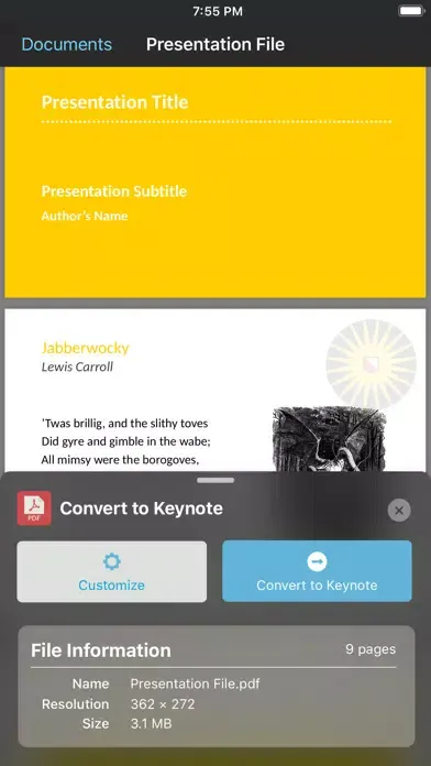 PDF to Keynote 스크린샷