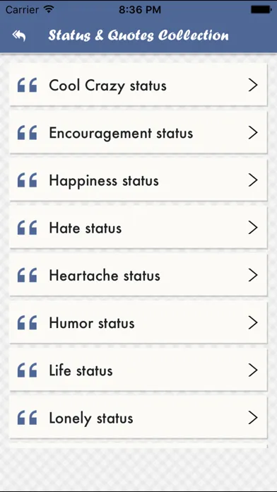 Amazing Status and Quotes - Cool Status,Funny,Groupon Status Collection Screenshots