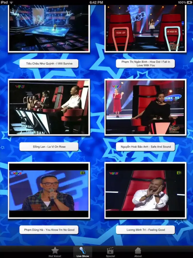 Скриншоты The Voice Vietnam - Giọng Hát Việt 2012 iPad 