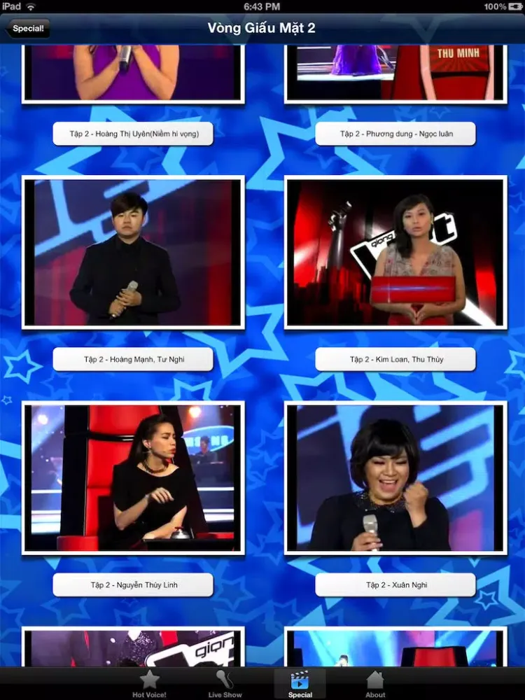 Скриншоты The Voice Vietnam - Giọng Hát Việt 2012 iPad 