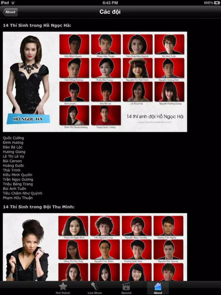 Скриншоты The Voice Vietnam - Giọng Hát Việt 2012 iPad 