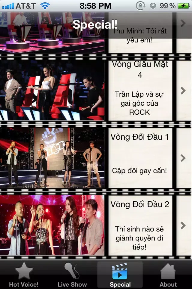 Скриншоты The Voice Vietnam - Giọng Hát Việt 2012