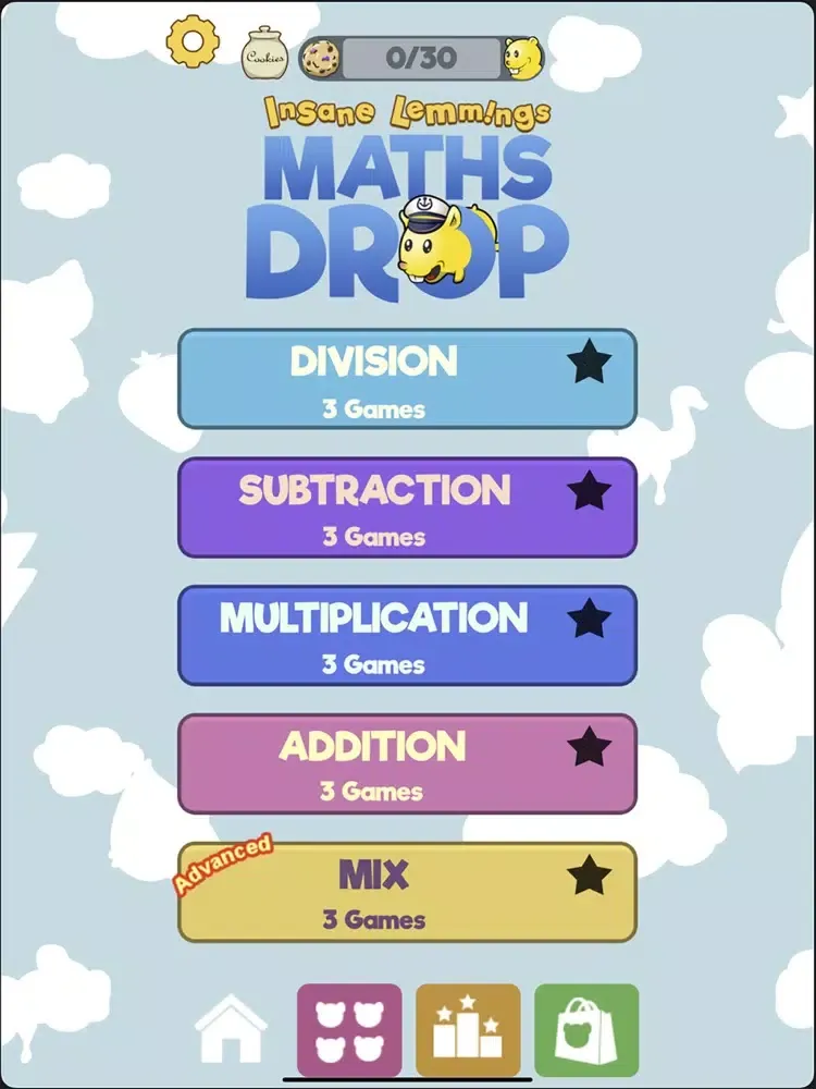 Ảnh chụp màn hình của Insane Lemmings Maths Drop iPad 