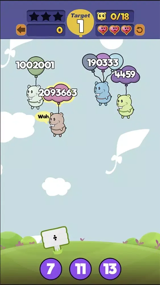 Ảnh chụp màn hình của Insane Lemmings Maths Drop