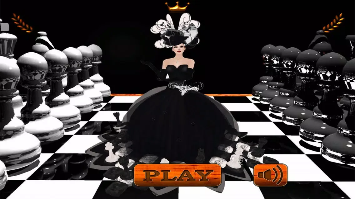 3D Chess Black and White Screenshots