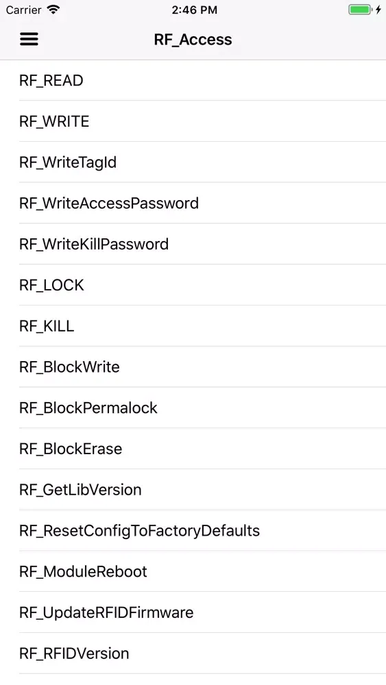 Tangkapan skrin Bluebird RFR 900 SDK App