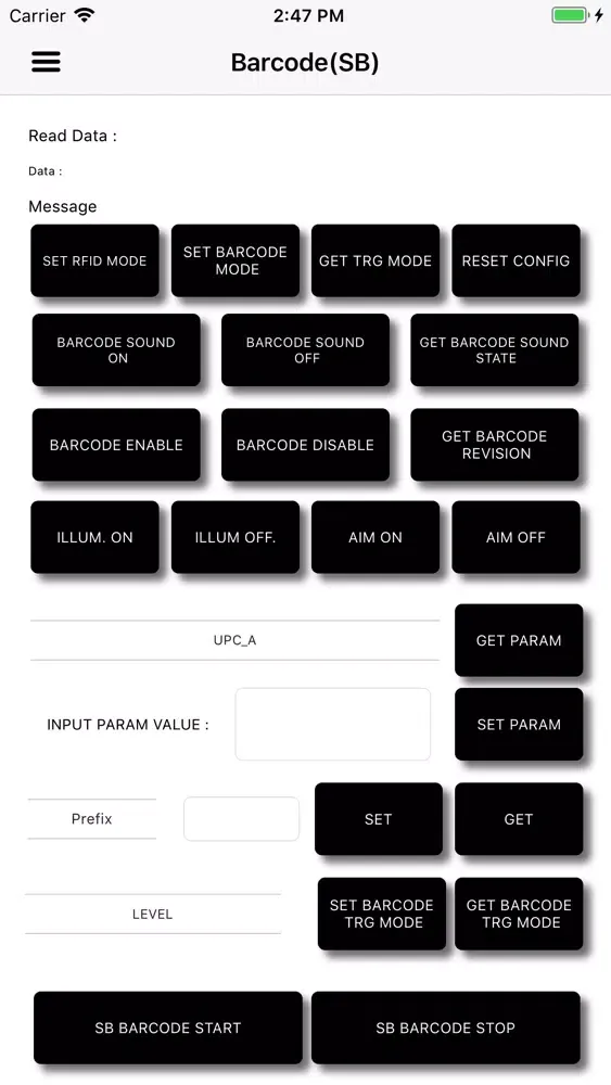 Tangkapan skrin Bluebird RFR 900 SDK App
