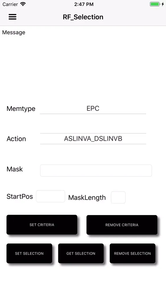 Tangkapan skrin Bluebird RFR 900 SDK App