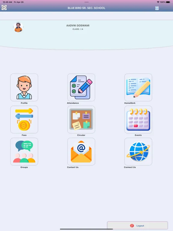 Blue Bird School iPad 應用截圖