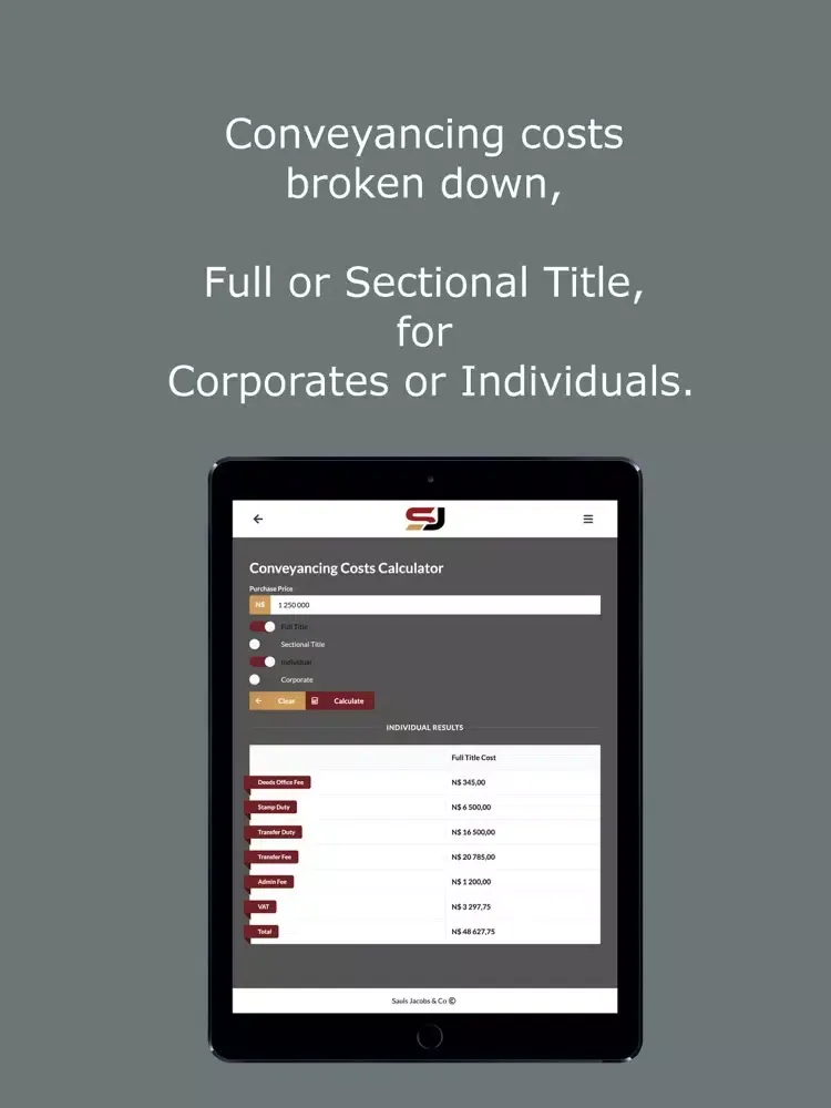 تصاویر Sauls Jacobs Conveyancing App iPad 
