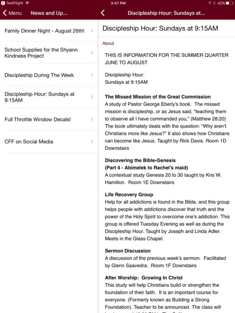 تصاویر Christian Faith Fellowship of Tucson iPad 