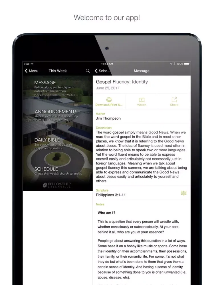 Fellowship Greenville Church iPad  স্ক্রিনশট