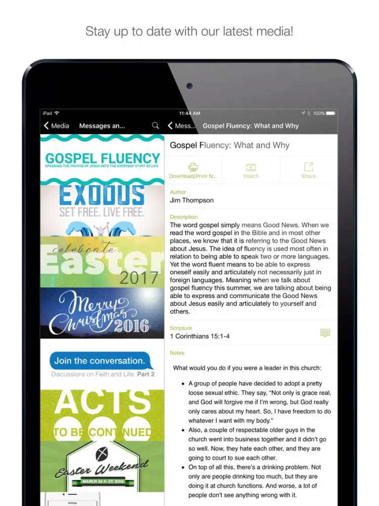 Fellowship Greenville Church iPad  স্ক্রিনশট