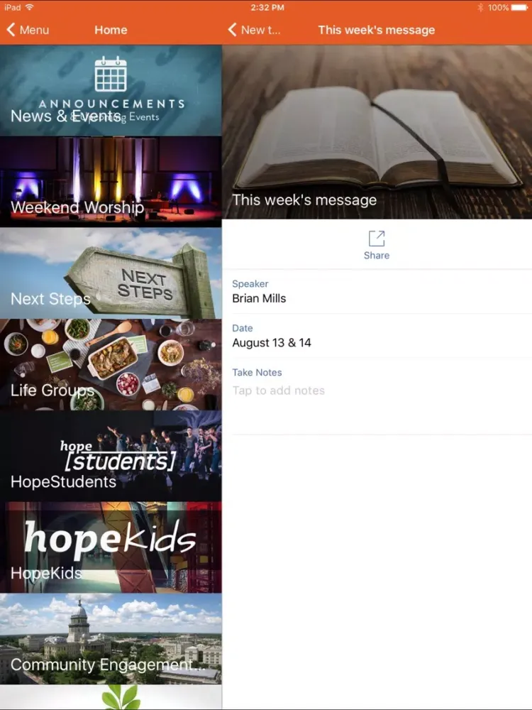 Hope Church - Springfield, IL iPad  স্ক্রিনশট