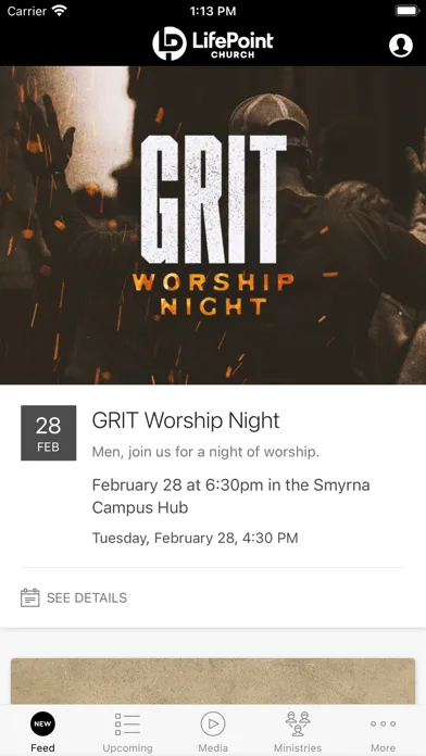 ภาพหน้าจอของ LifePoint Church — Live Sent