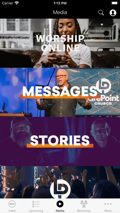 ภาพหน้าจอของ LifePoint Church — Live Sent