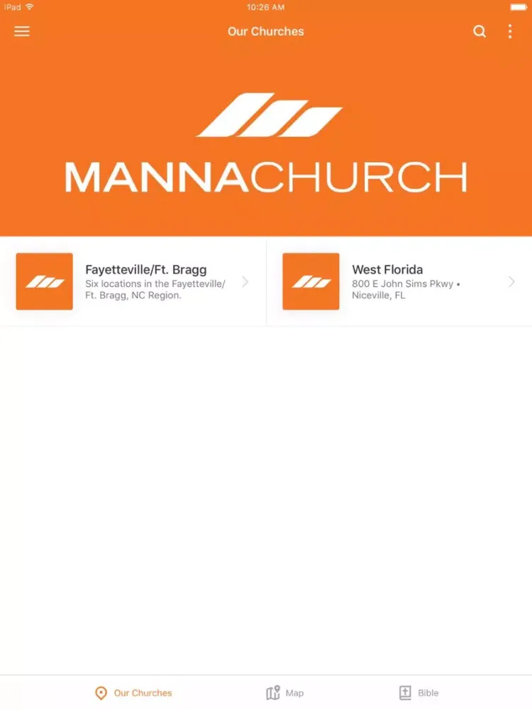 Ảnh chụp màn hình của Manna Church iPad 
