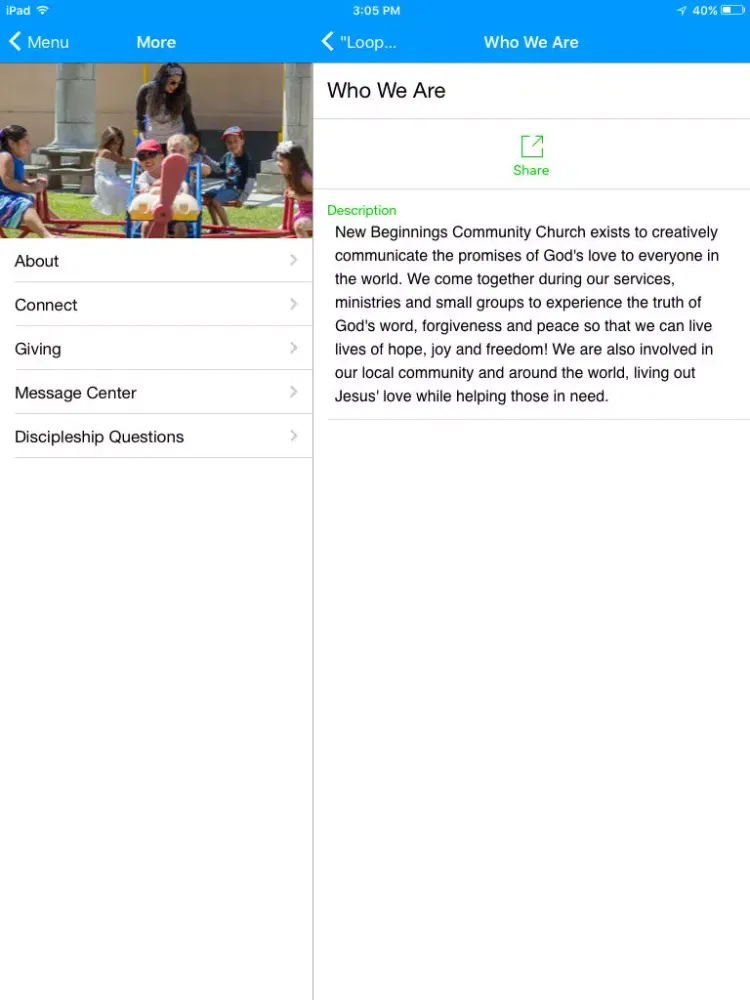 Screenshot di New Beginnings Community Church iPad 