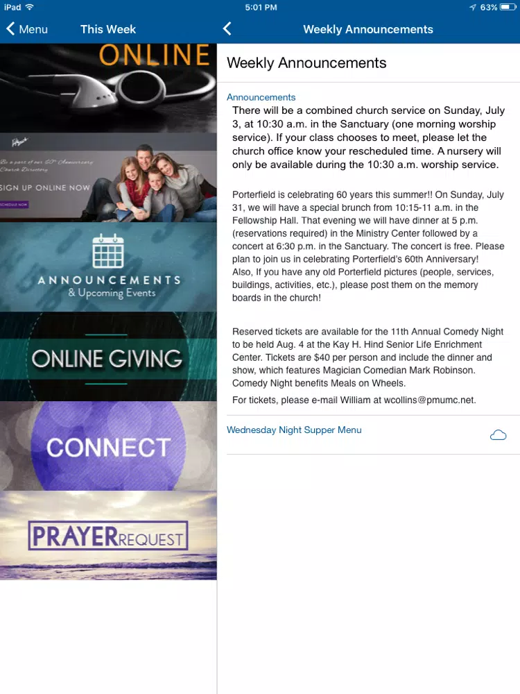 Capturas de pantalla de My Porterfield iPad 