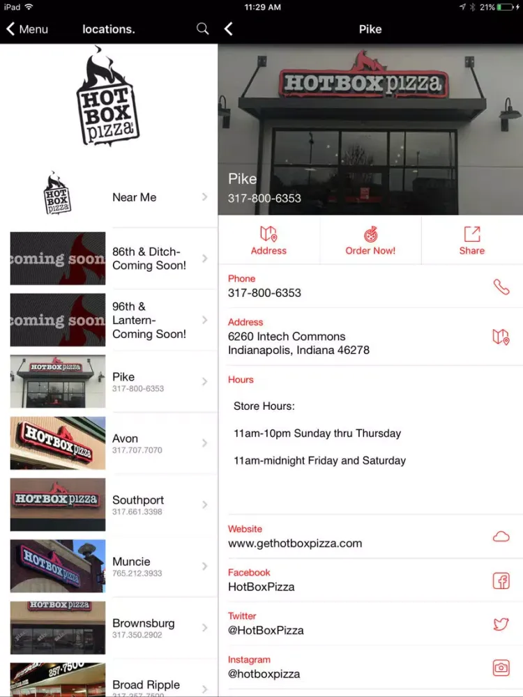 Captures d'écran de HotBox Pizza App iPad 