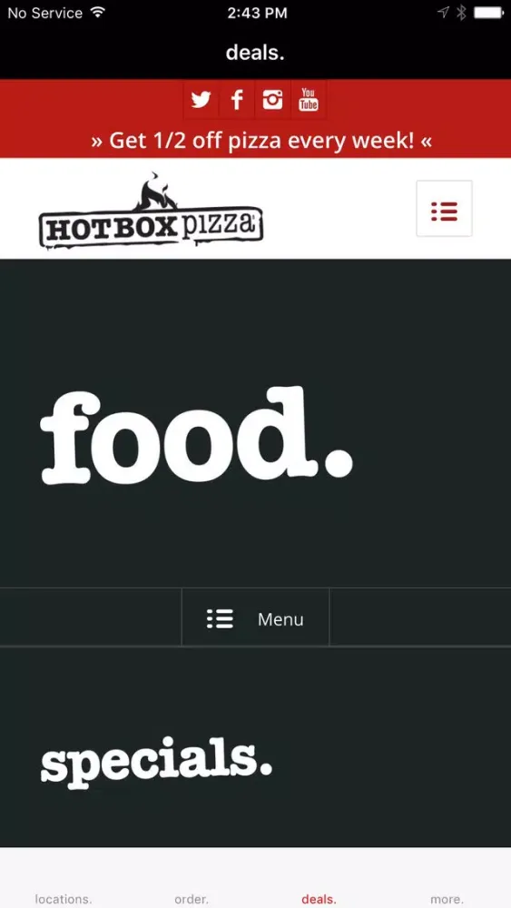 Captures d'écran de HotBox Pizza App