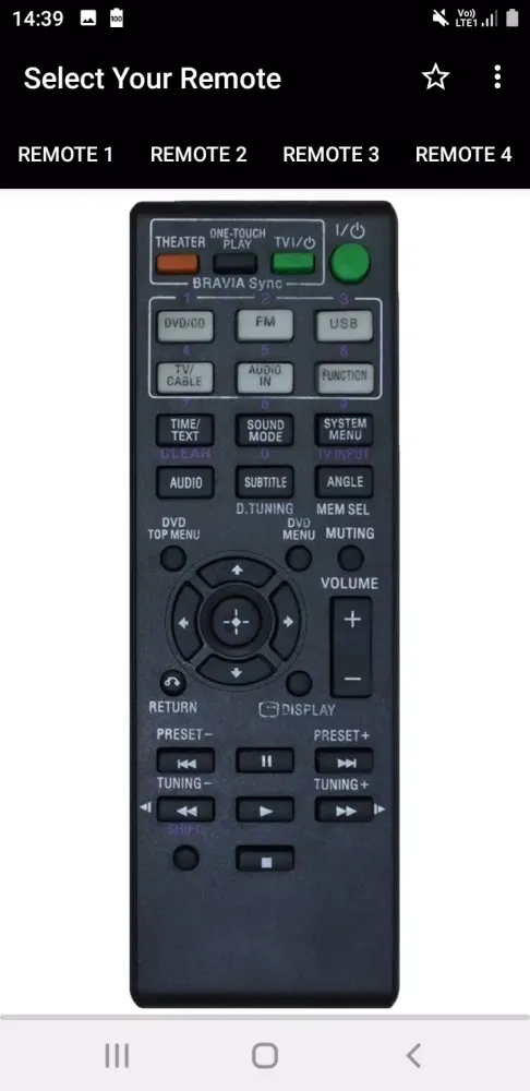 Sony Soundbar Remote Screenshots