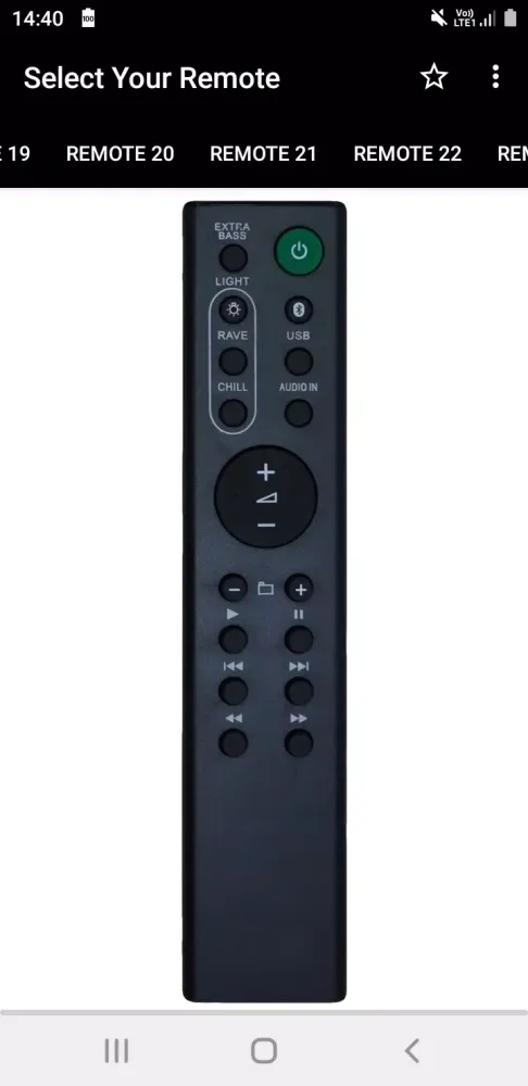 Sony Soundbar Remote Screenshots