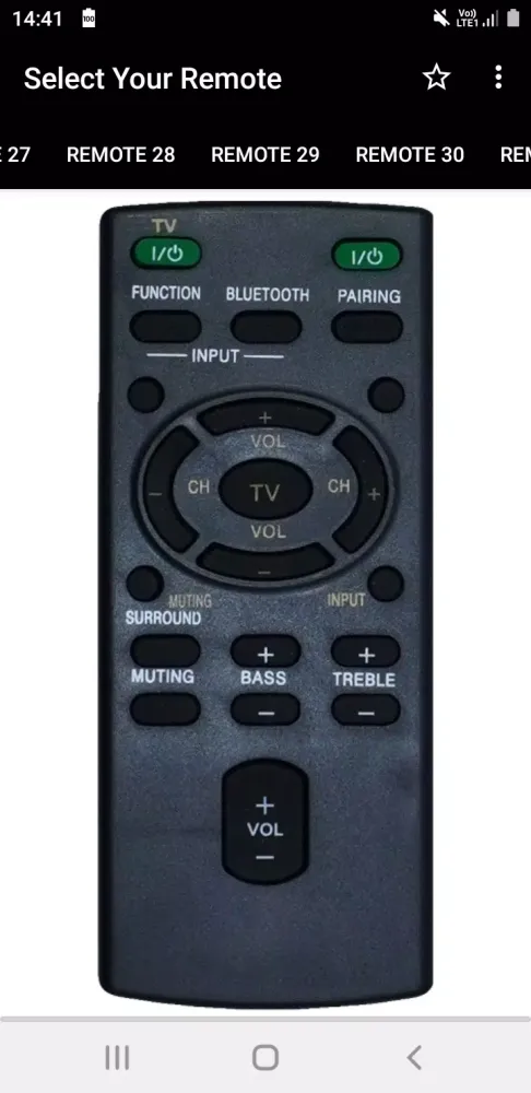 Sony Soundbar Remote Screenshots