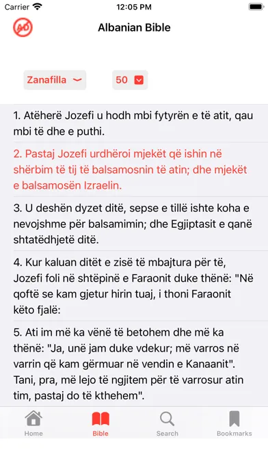 Tangkapan skrin Albanian Bible-Bibla e Shenjtë
