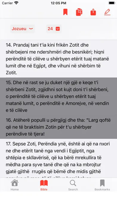 Tangkapan skrin Albanian Bible-Bibla e Shenjtë