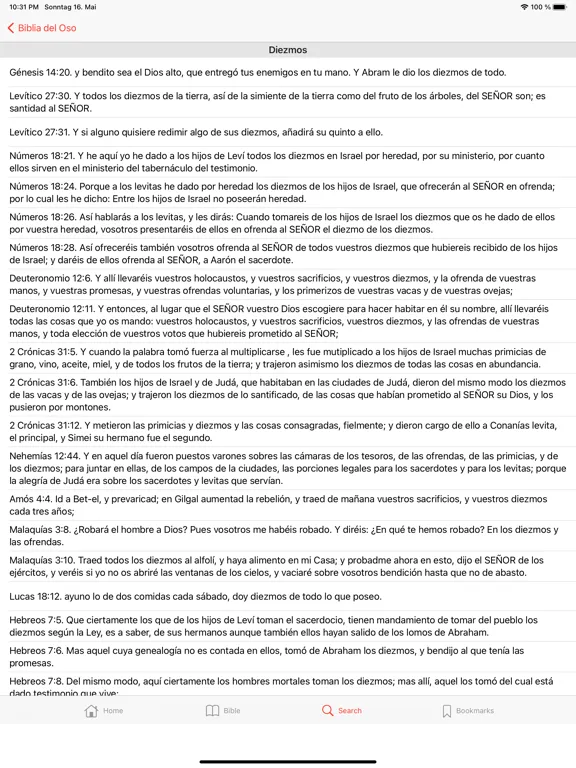 Tangkapan layar Biblia del Oso RV 1569 iPad 