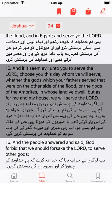 Capturas de tela do English - Urdu Bible