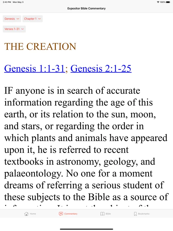 Capturas de tela do Expositor Bible Commentary iPad 